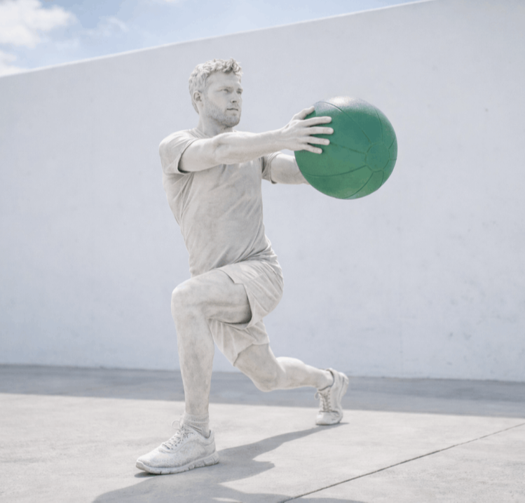 Escultura representando un deportista en entrenando